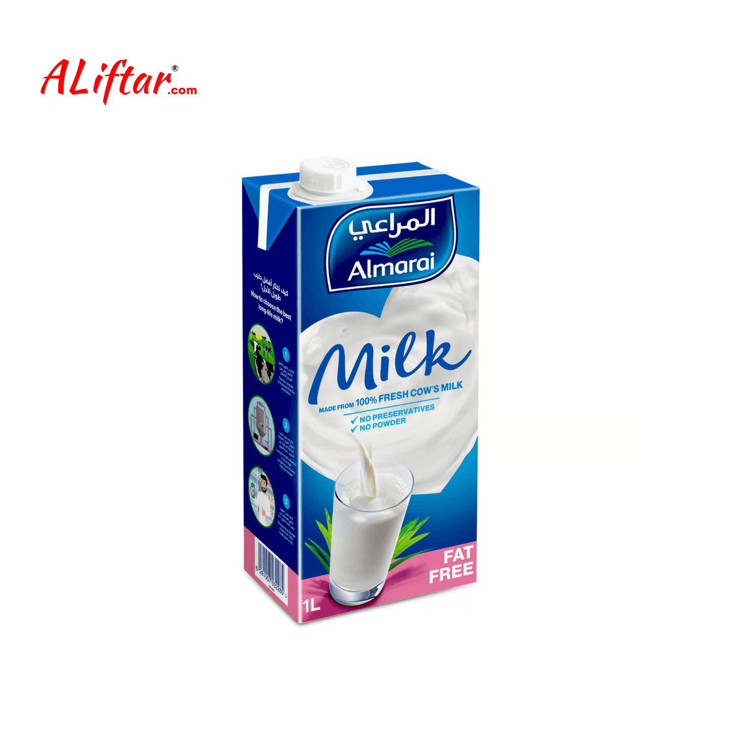 Fat Free Long Life Milk - 1 Litre | Almarai